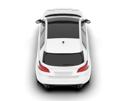 White city car isolated on transparent background. 3d rendering - illustration png