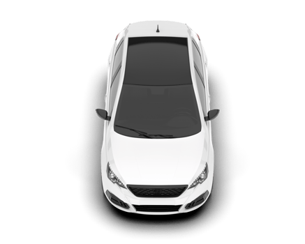 White city car isolated on transparent background. 3d rendering - illustration png