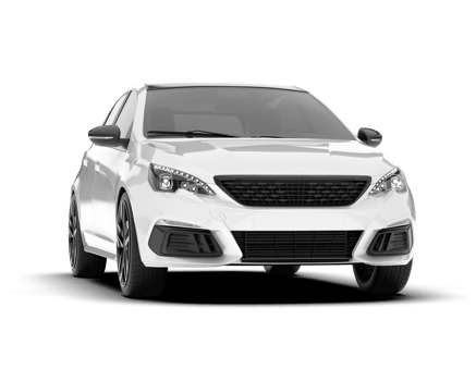 White city car isolated on transparent background. 3d rendering - illustration png