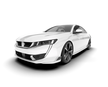 White city car isolated on transparent background. 3d rendering - illustration png
