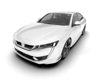 White city car isolated on transparent background. 3d rendering - illustration png
