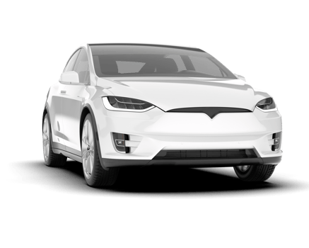 White city car isolated on transparent background. 3d rendering - illustration png