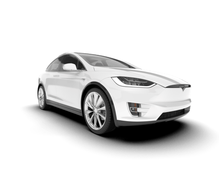 White city car isolated on transparent background. 3d rendering - illustration png