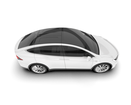 White city car isolated on transparent background. 3d rendering - illustration png
