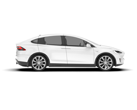 White city car isolated on transparent background. 3d rendering - illustration png