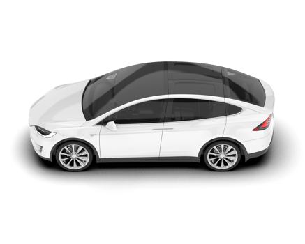 White city car isolated on transparent background. 3d rendering - illustration png