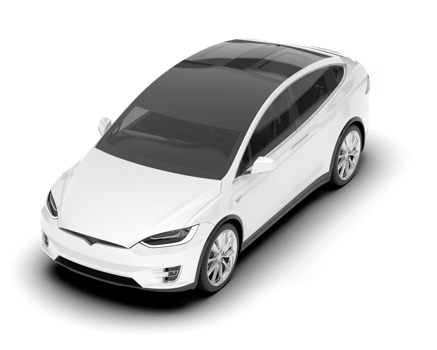 White city car isolated on transparent background. 3d rendering - illustration png