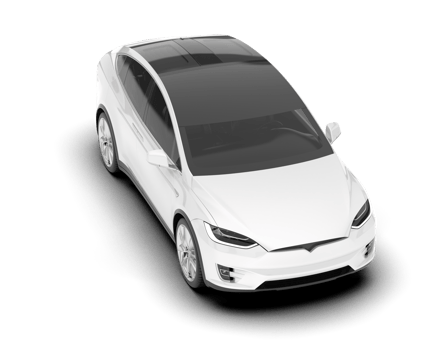 White city car isolated on transparent background. 3d rendering - illustration png