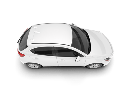 White city car isolated on transparent background. 3d rendering - illustration png