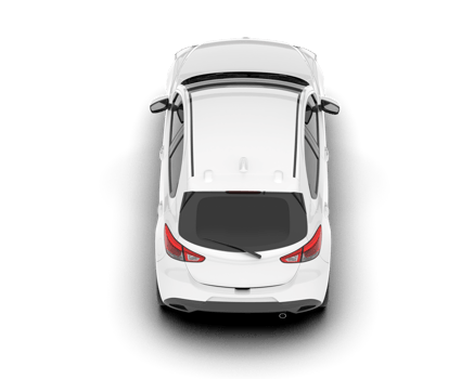 White city car isolated on transparent background. 3d rendering - illustration png