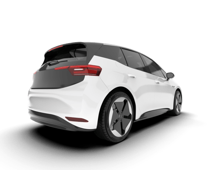 White city car isolated on transparent background. 3d rendering - illustration png