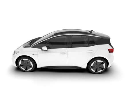 White city car isolated on transparent background. 3d rendering - illustration png