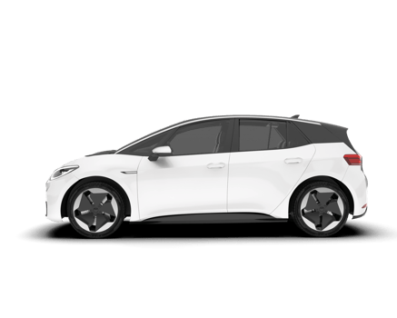 White city car isolated on transparent background. 3d rendering - illustration png