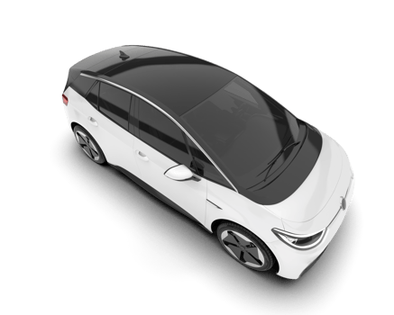 White city car isolated on transparent background. 3d rendering - illustration png