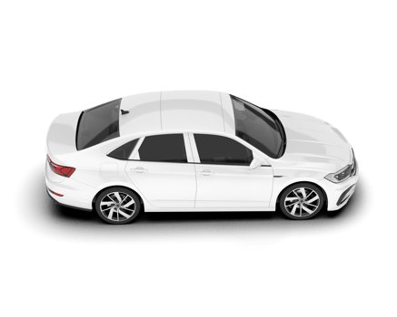 White city car isolated on transparent background. 3d rendering - illustration png