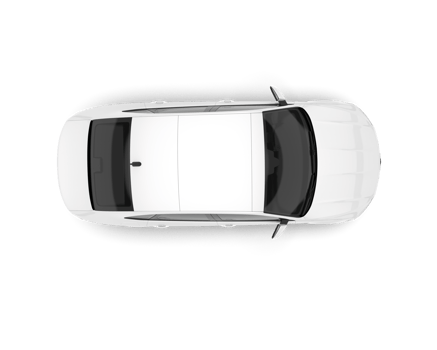 White city car isolated on transparent background. 3d rendering - illustration png