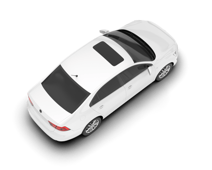 White city car isolated on transparent background. 3d rendering - illustration png