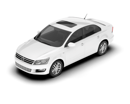 White city car isolated on transparent background. 3d rendering - illustration png
