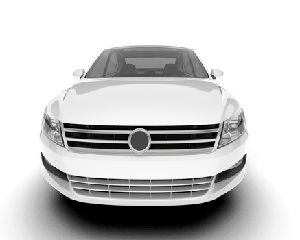 White city car isolated on transparent background. 3d rendering - illustration png