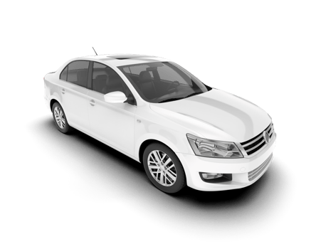 White city car isolated on transparent background. 3d rendering - illustration png