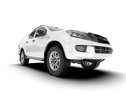 White pickup truck isolated on transparent background. 3d rendering - illustration png