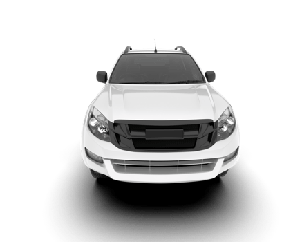 White pickup truck isolated on transparent background. 3d rendering - illustration png