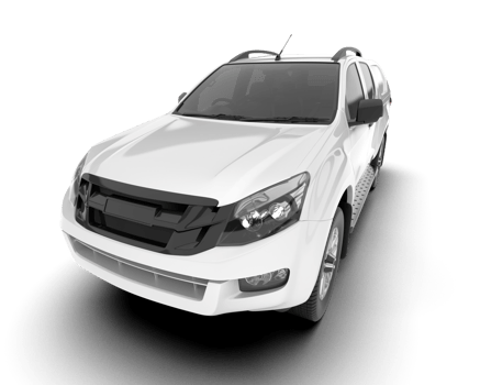 White pickup truck isolated on transparent background. 3d rendering - illustration png