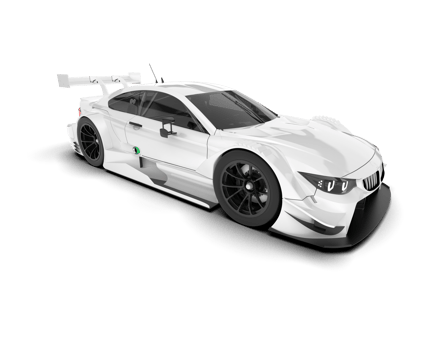 White sport car on transparent background. 3d rendering - illustration png