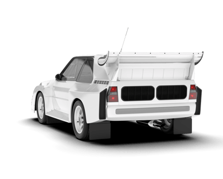 White sport car on transparent background. 3d rendering - illustration png