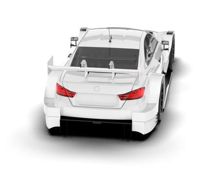 White sport car on transparent background. 3d rendering - illustration png