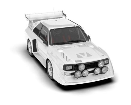 White sport car on transparent background. 3d rendering - illustration png
