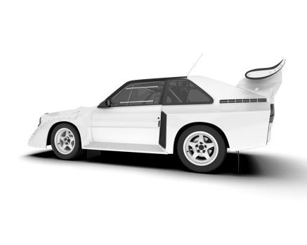 White sport car on transparent background. 3d rendering - illustration png