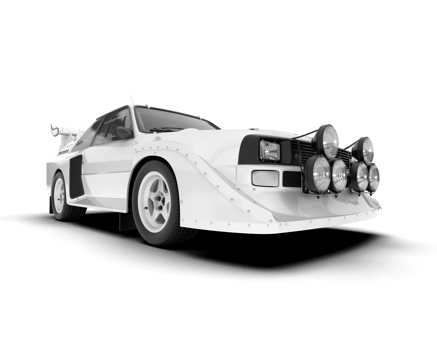 White sport car on transparent background. 3d rendering - illustration png