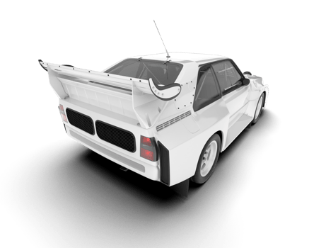 White sport car on transparent background. 3d rendering - illustration png