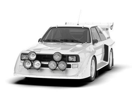White sport car on transparent background. 3d rendering - illustration png