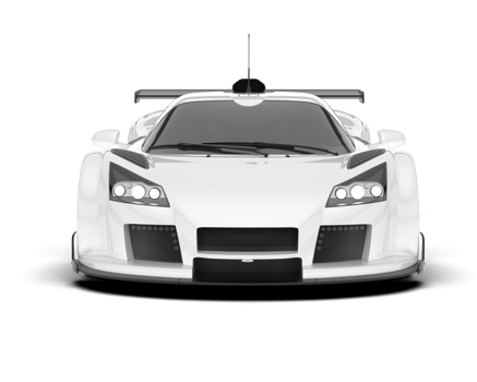 White sport car on transparent background. 3d rendering - illustration png