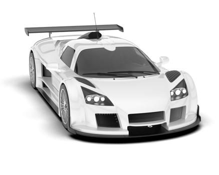 White sport car on transparent background. 3d rendering - illustration png