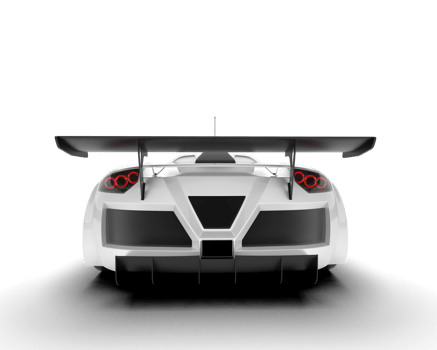 White sport car on transparent background. 3d rendering - illustration png