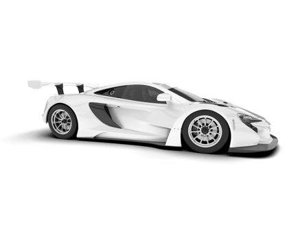 White sport car isolated on transparent background. 3d rendering - illustration png