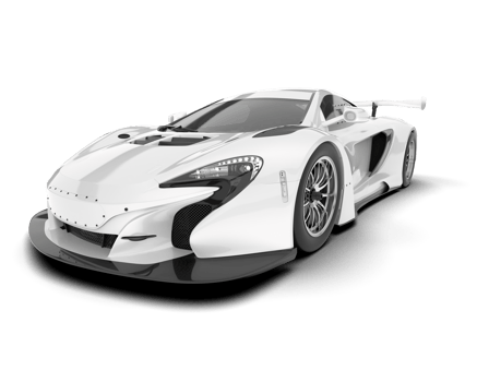 White sport car isolated on transparent background. 3d rendering - illustration png