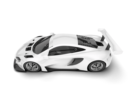 White sport car isolated on transparent background. 3d rendering - illustration png