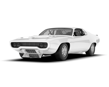 White sport car isolated on transparent background. 3d rendering - illustration png
