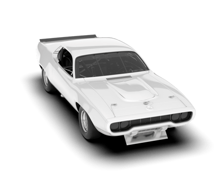 White sport car on transparent background. 3d rendering - illustration png