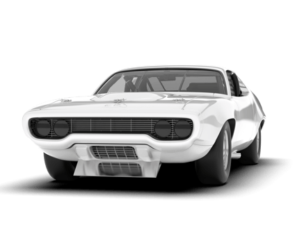 White sport car on transparent background. 3d rendering - illustration png