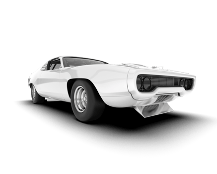 White sport car on transparent background. 3d rendering - illustration png