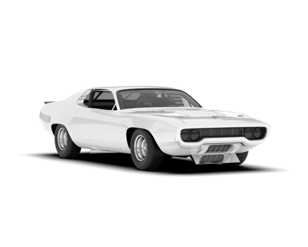 White sport car on transparent background. 3d rendering - illustration png