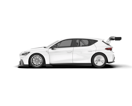 White sport car on transparent background. 3d rendering - illustration png