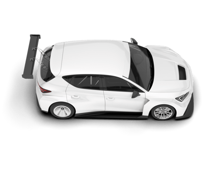 White sport car on transparent background. 3d rendering - illustration png