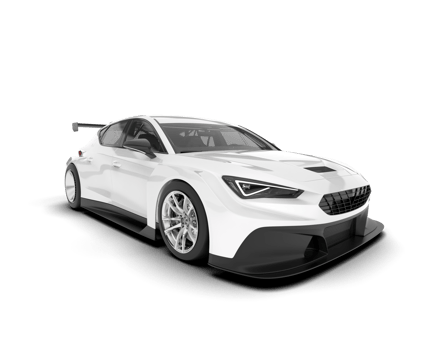 White sport car isolated on transparent background. 3d rendering - illustration png