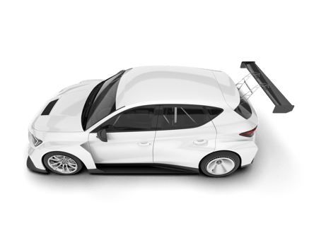 White sport car on transparent background. 3d rendering - illustration png